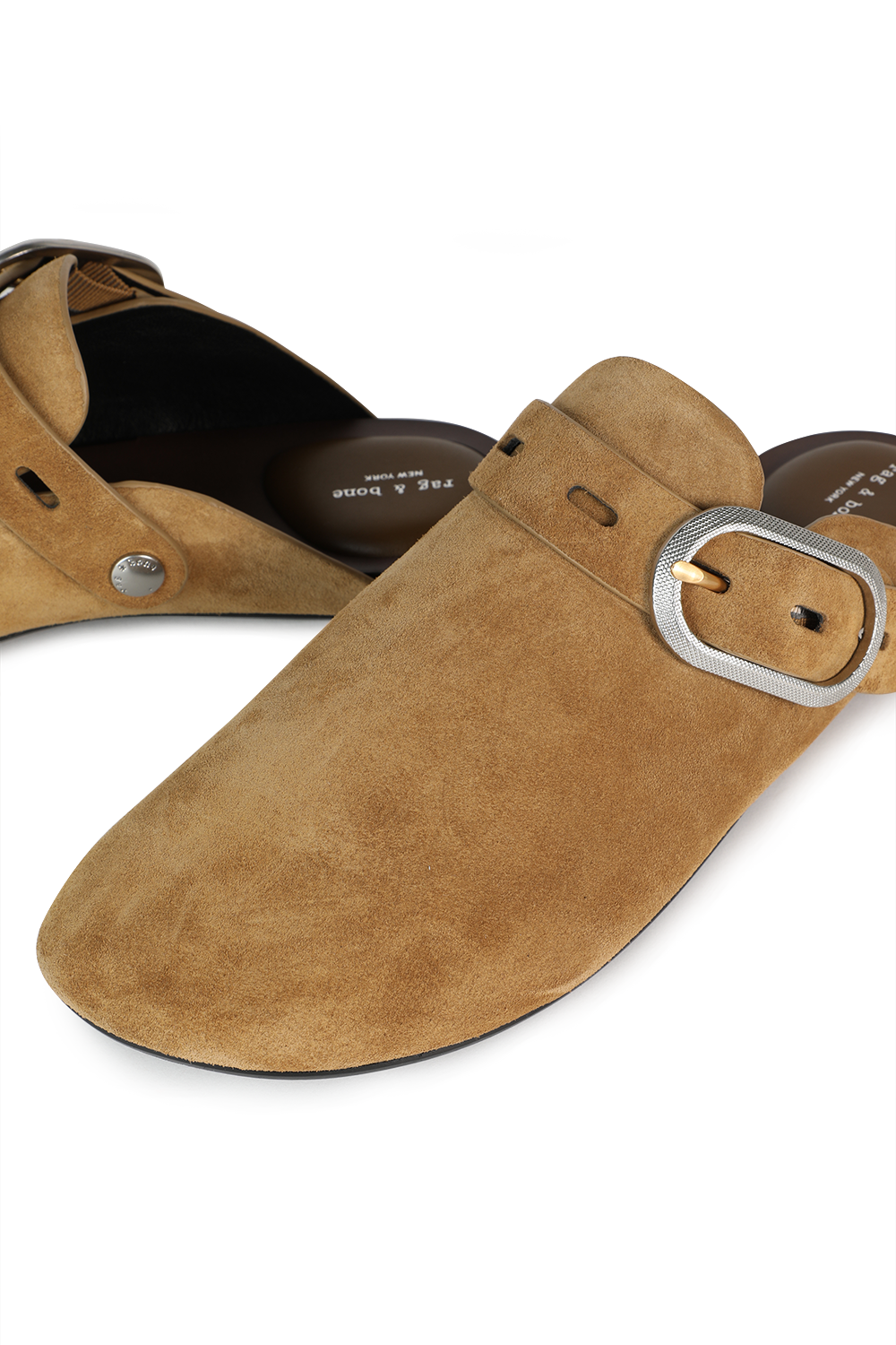 Ansley Slide In Brown Suede & Black Shearling